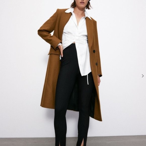 Zara Double-Breasted Tan Coat - Picture 10 of 10
